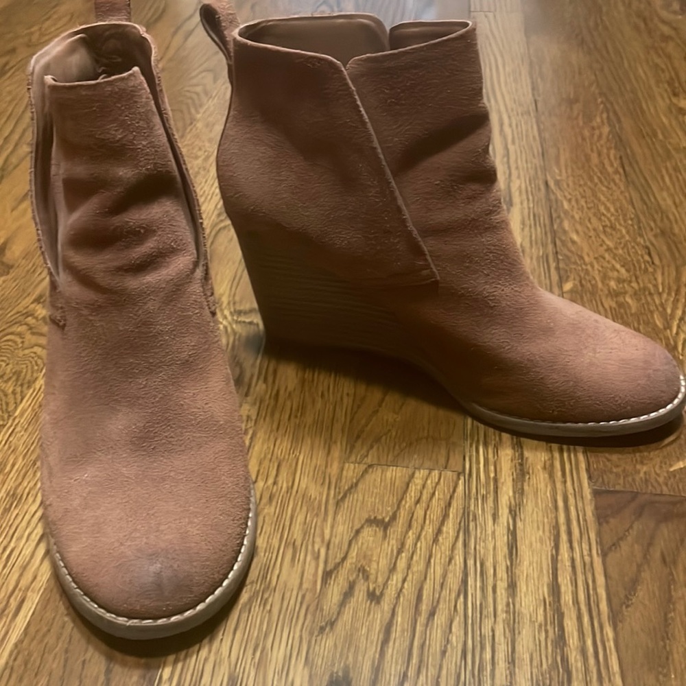 Lucky Brand ankle wedge boots